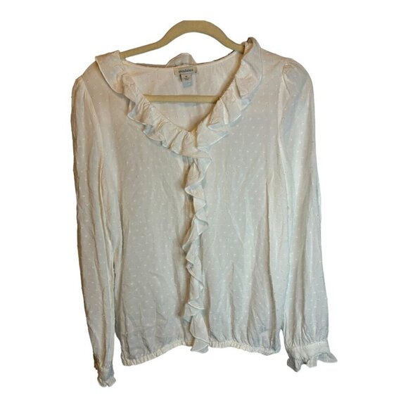 Sundance Blouse Women's Size Medium Flutter White - Picture 2 of 4